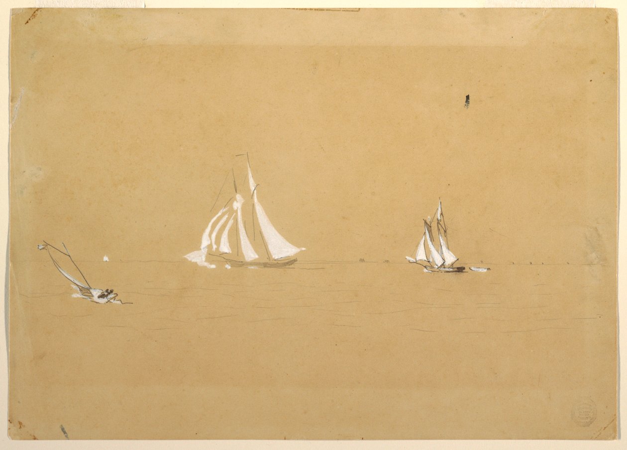 Desenho, Duas escunas, 1880 de Winslow Homer
