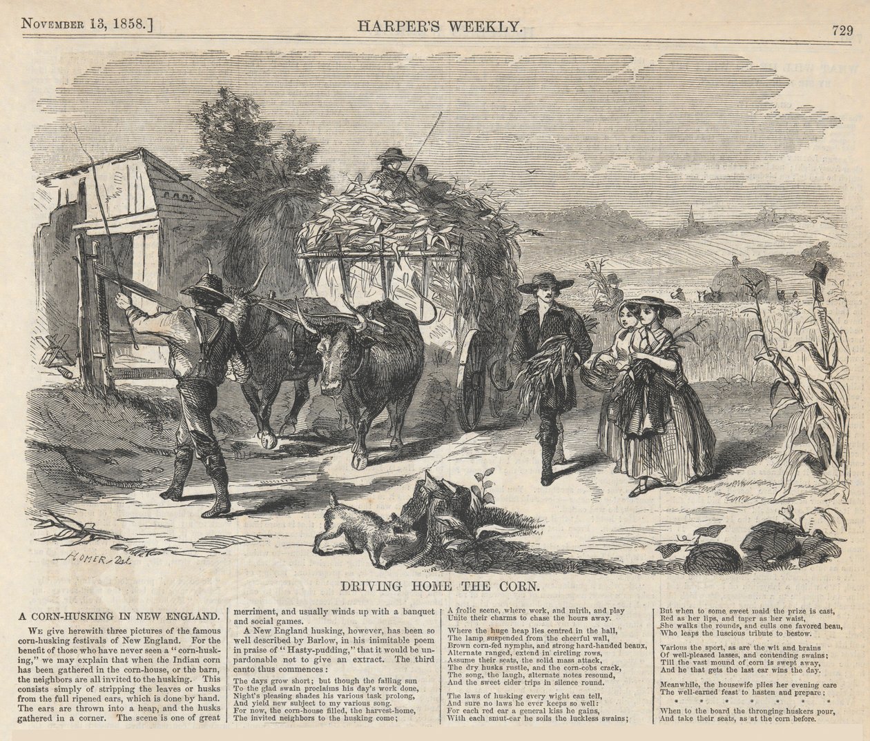 Dirigindo para casa o milho, de Harper de Winslow Homer