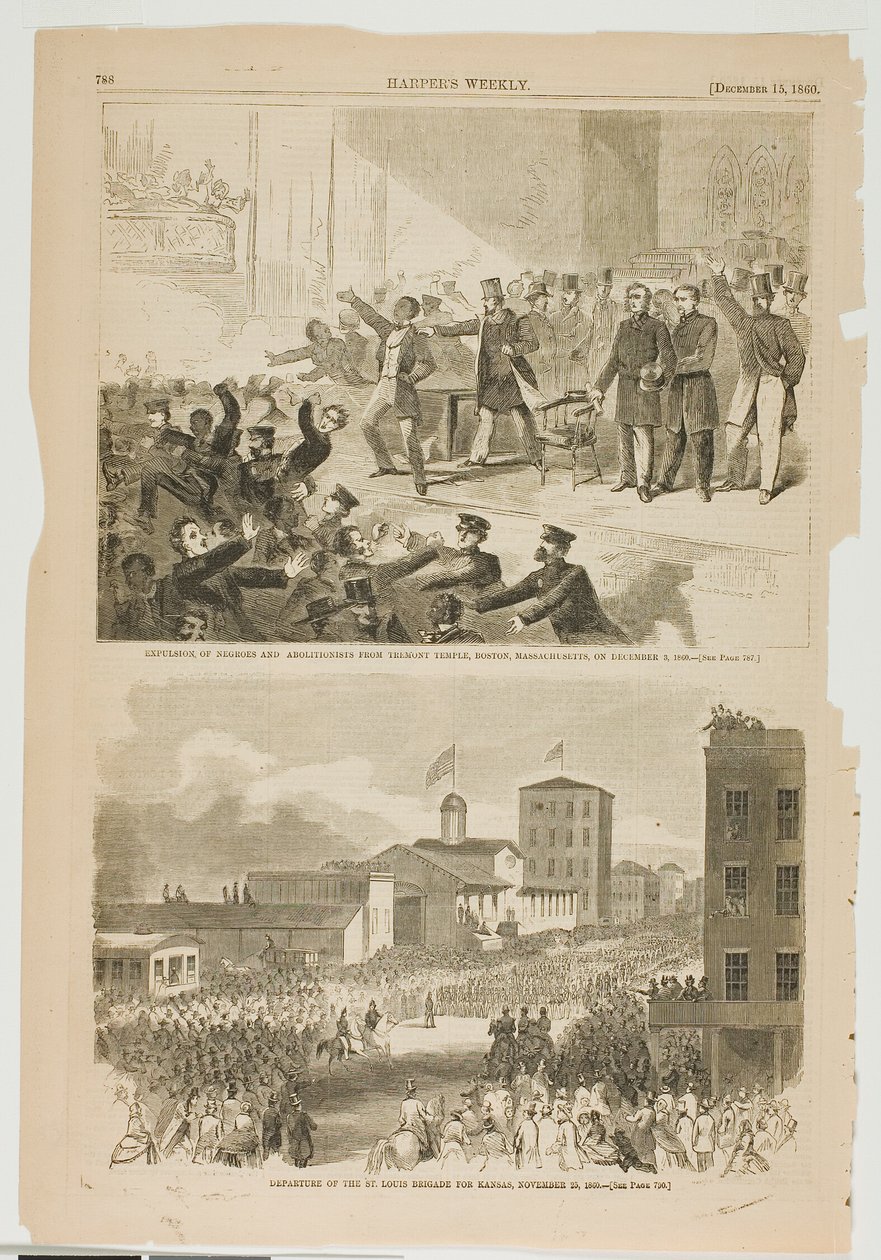 Expulsão de negros e abolicionistas do Templo de Tremont, Boston, Massachusetts, em 3 de dezembro de 1860 de Winslow Homer