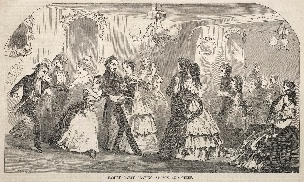 Festa em família, tocando na Fox e nos gansos, 1857. de Winslow Homer