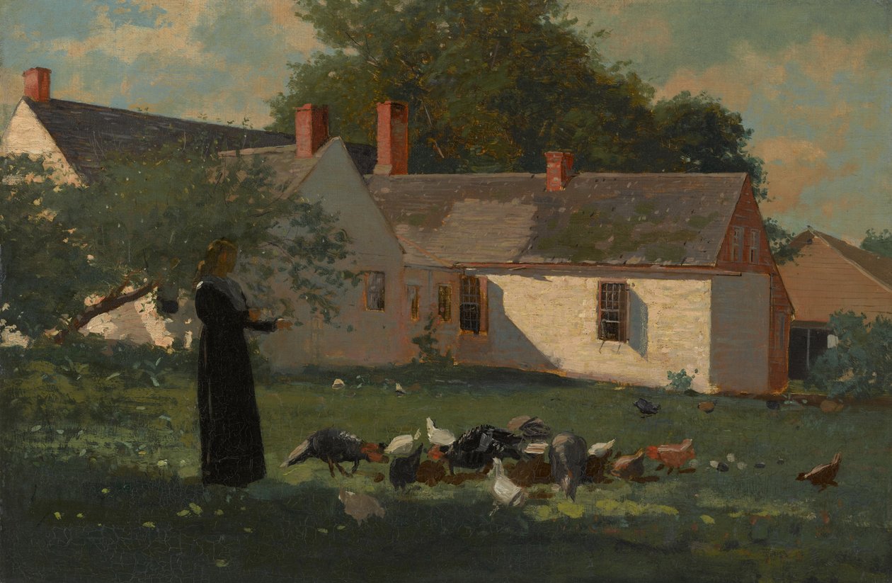 Cena do pátio, c.1872-74 de Winslow Homer