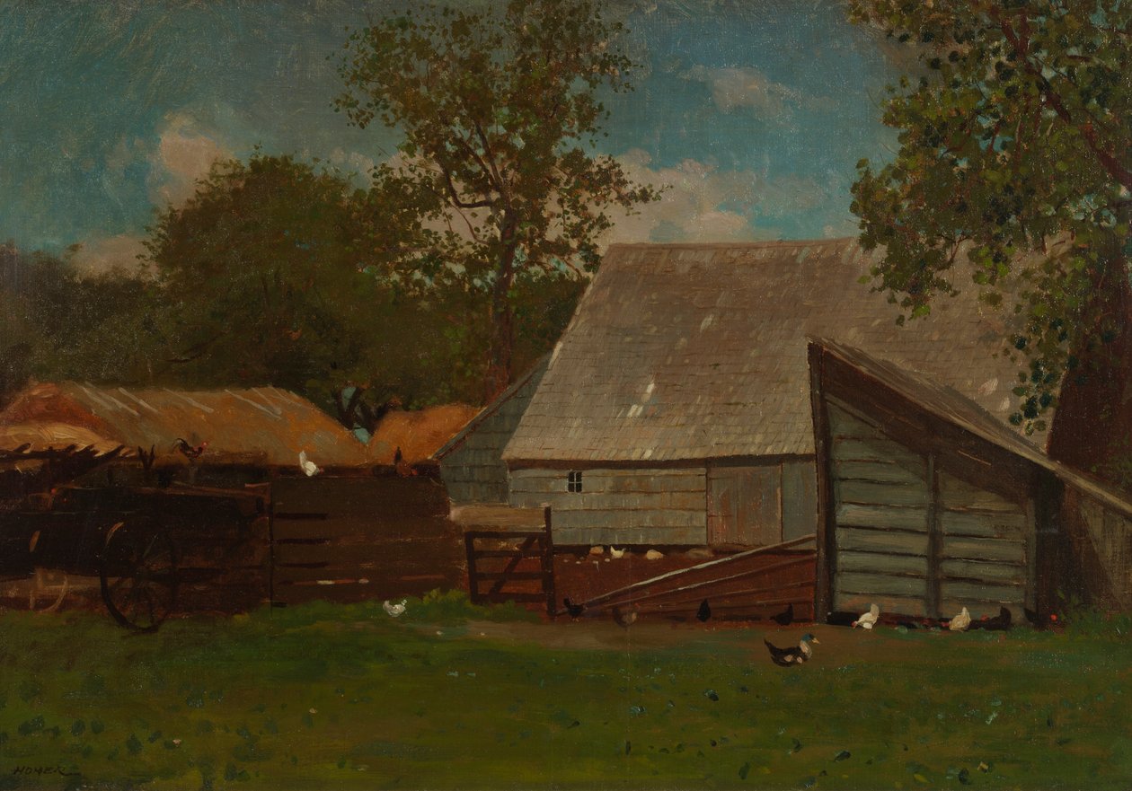 Estaleiro com Patos e Galinhas, 1872-73. de Winslow Homer