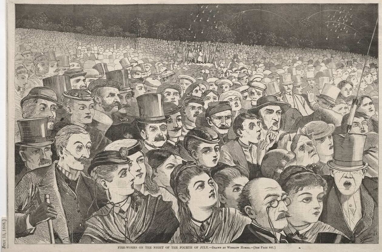 Fogo de artifício na noite do Quatro de Julho de Winslow Homer