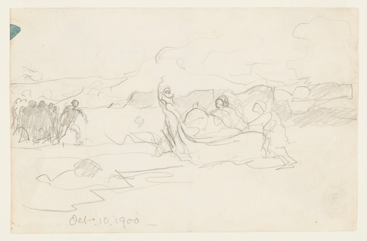 Fishermen Beaching a Dory de Winslow Homer