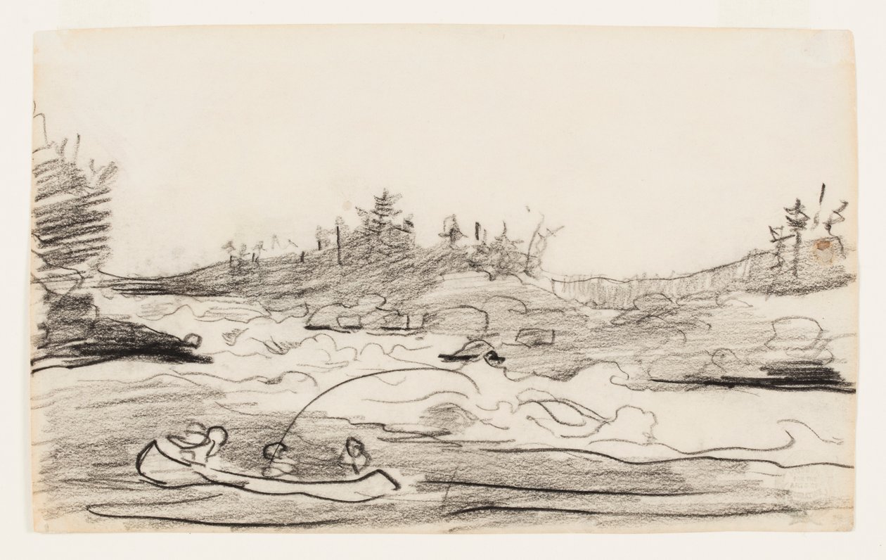Pescadores nas corredeiras de Winslow Homer