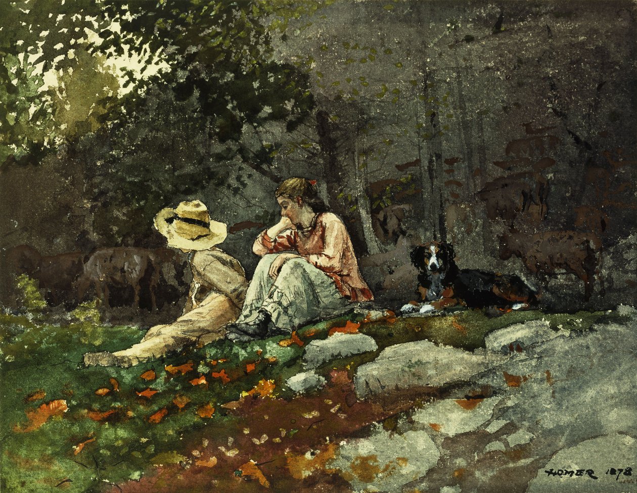 Rebanho de ovelhas, Houghton Farm, 1878 de Winslow Homer