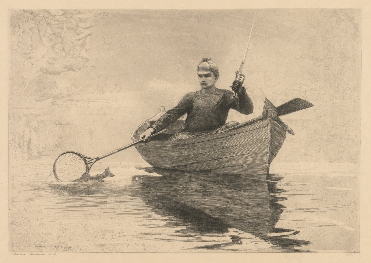 Pesca com mosca, 1889. de Winslow Homer