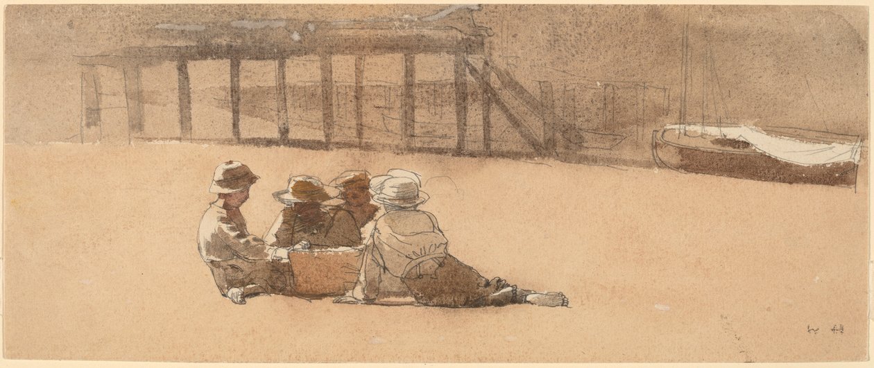Quatro meninos em uma praia de Winslow Homer