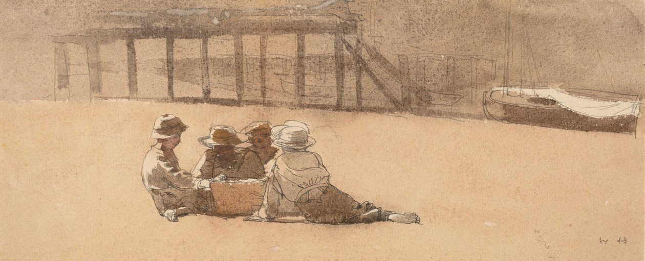 Four Boys on a Beach, 1873. de Winslow Homer