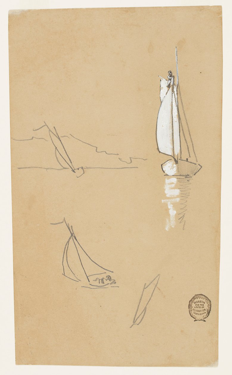 Quatro esboços de saveiros de Winslow Homer