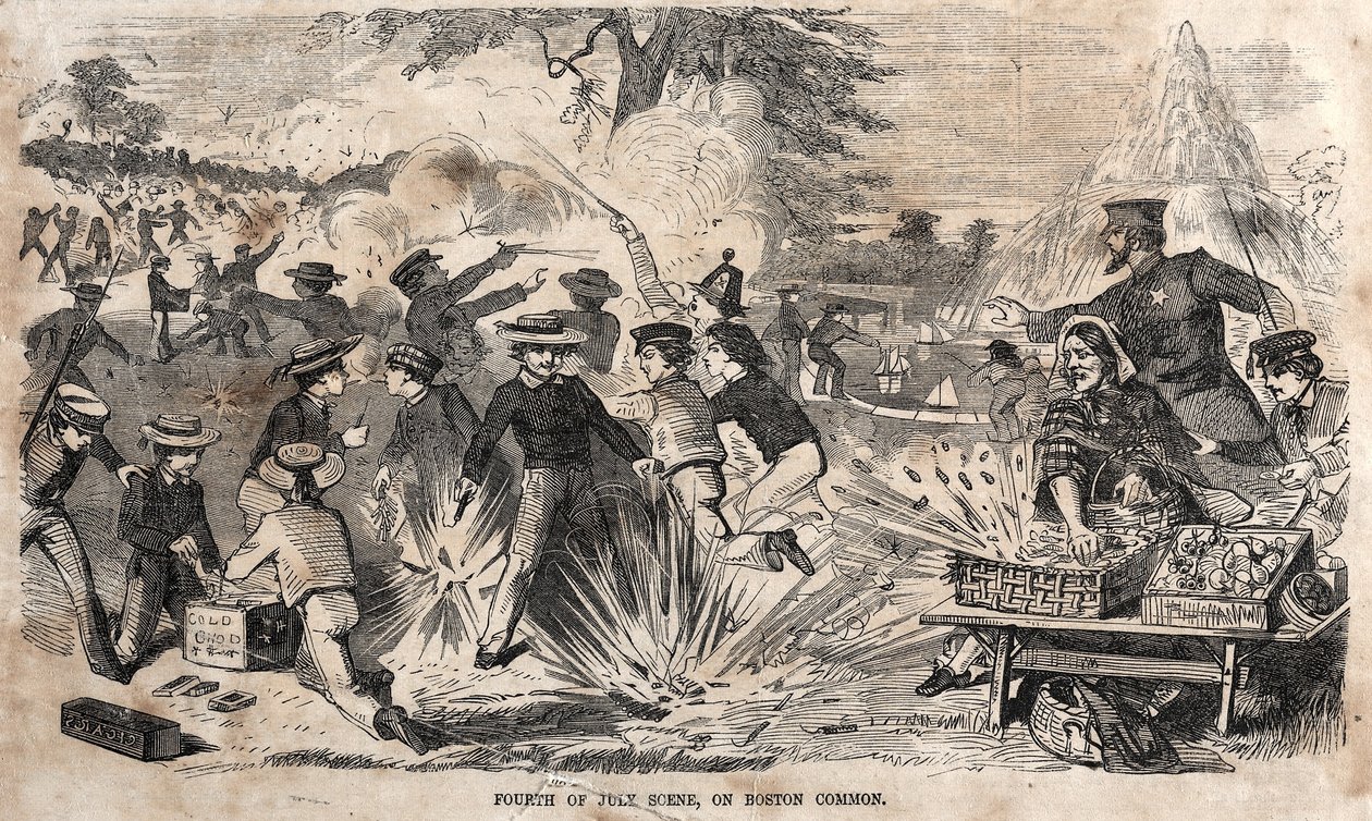 Cena de quatro de julho, no Boston Common, 1859. de Winslow Homer