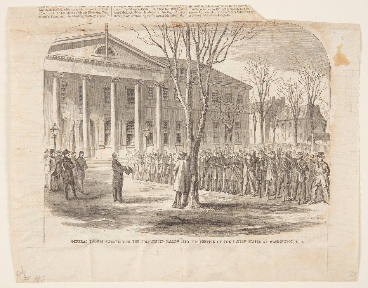 General Thomas Swearing nos Voluntários Chamados ao Serviço dos Estados Unidos em Washington D.C. de Winslow Homer