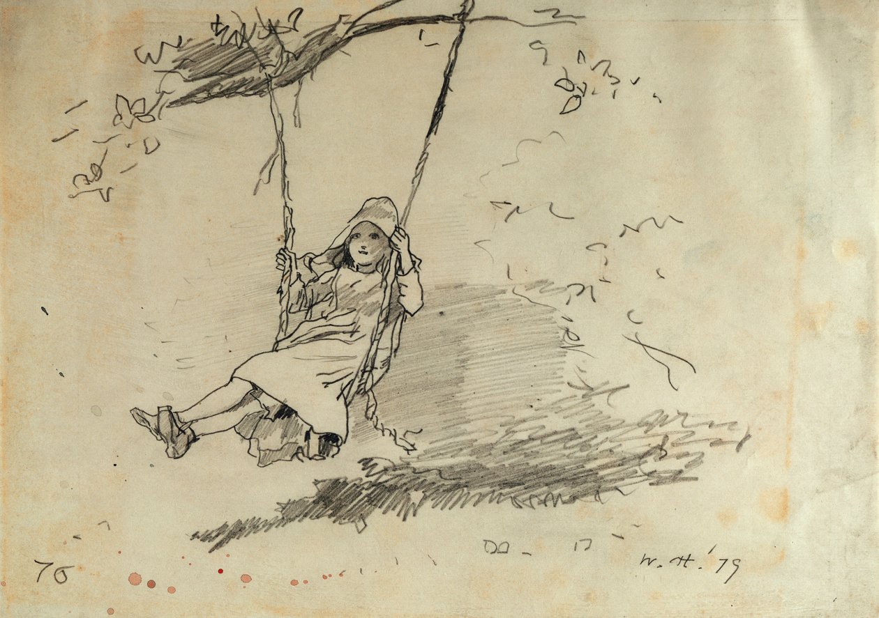 Menina em um balanço, 1879 de Winslow Homer