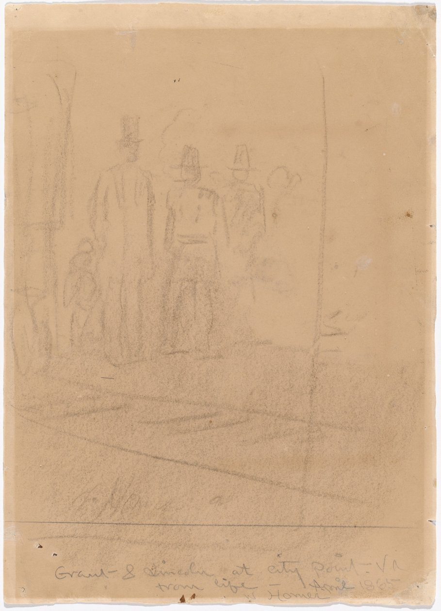 Grant e Lincoln em City Point, Virginia [reto] de Winslow Homer
