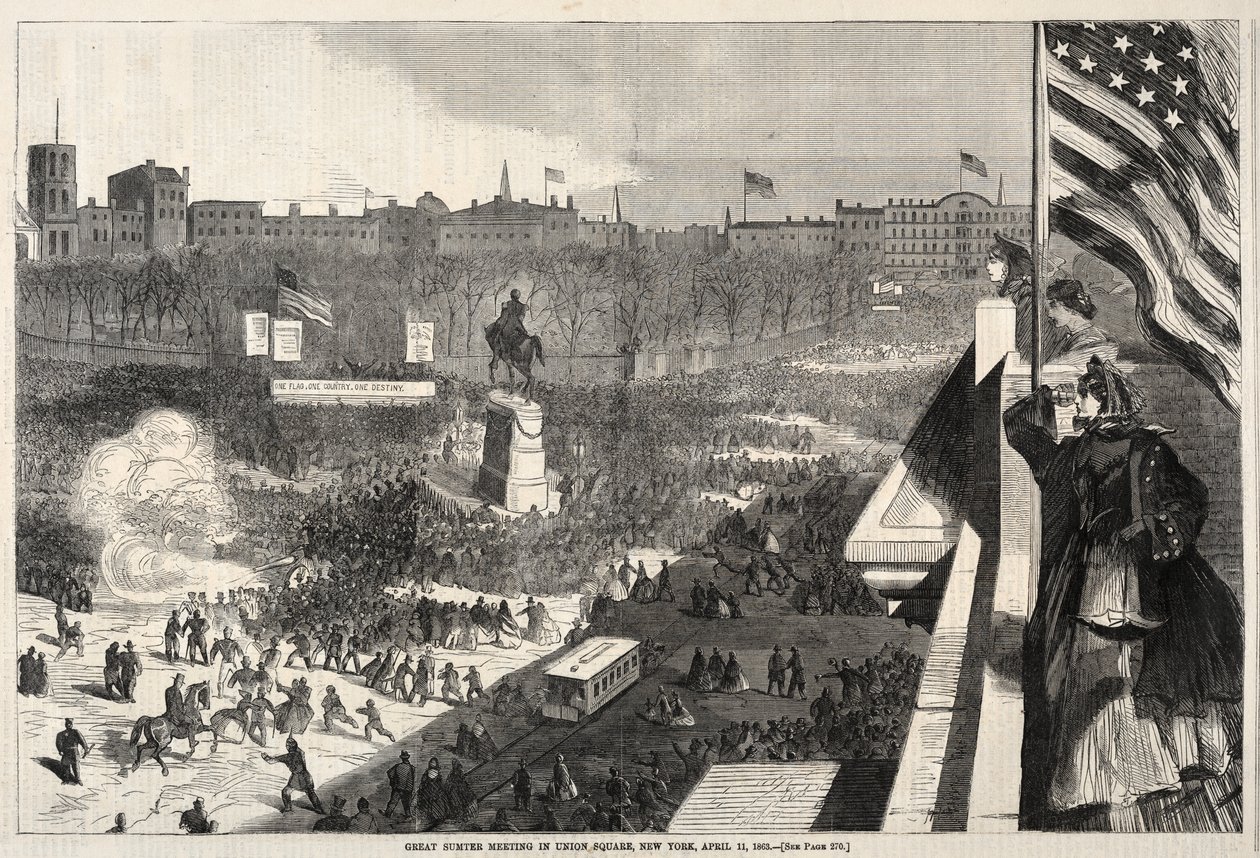 Grande Reunião Sumter em Union Square, Nova York, 11 de abril de 1863, 1863. de Winslow Homer