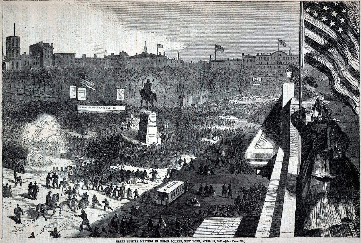 Grande reunião de Sumter em Union Square, Nova Iorque, 11 de abril, de Harper