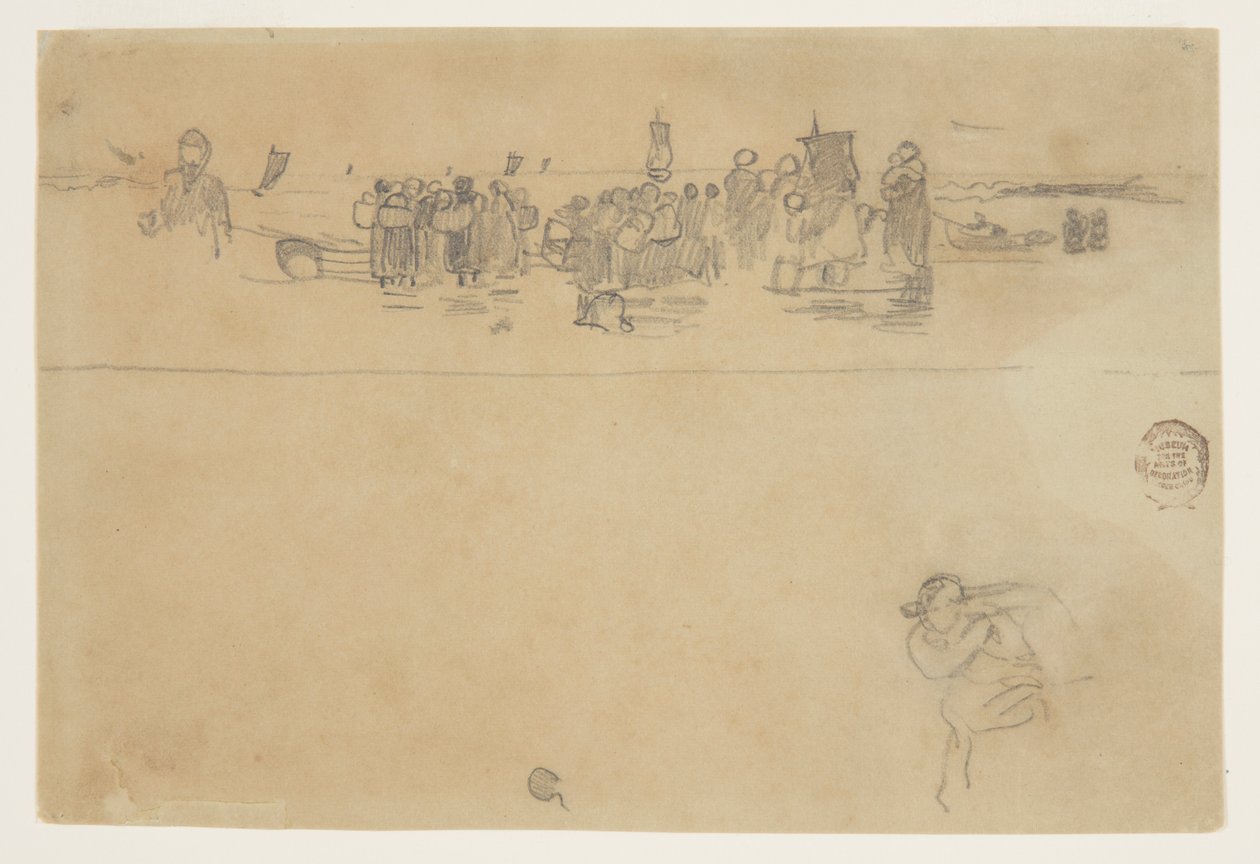Grupos de Mulheres na Praia, Cullercoats, Inglaterra de Winslow Homer