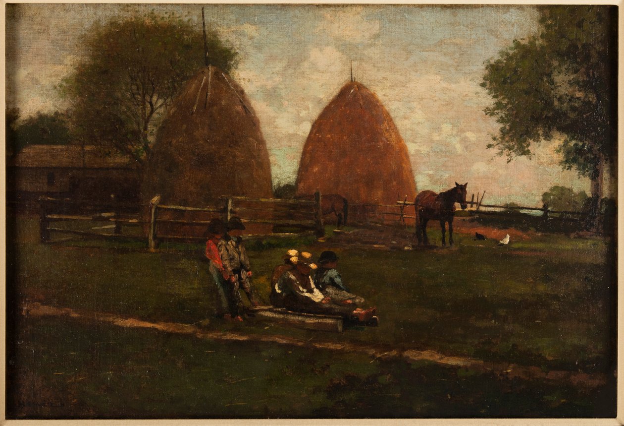 Palheiros e Crianças de Winslow Homer