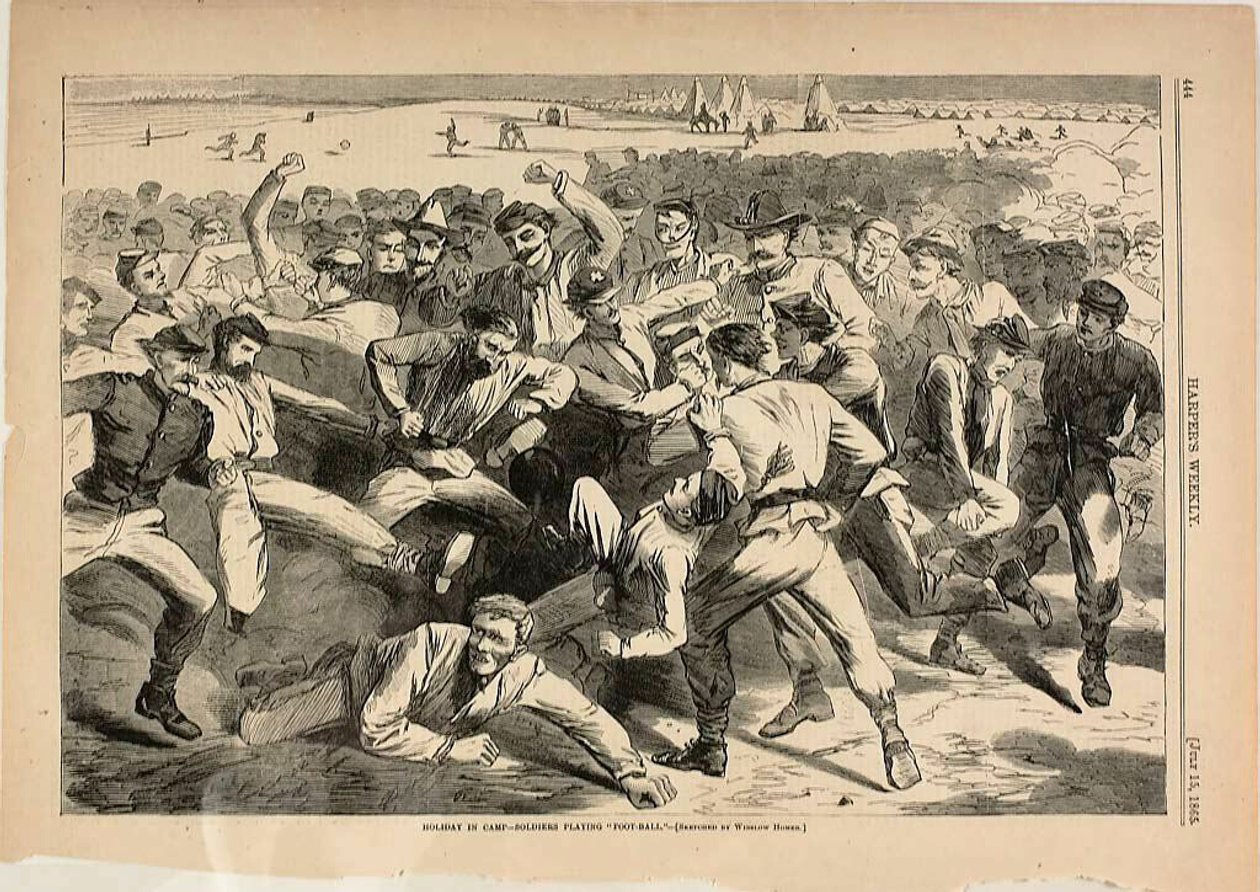 Férias no campo - Soldados a jogar "Foot-Ball" de Winslow Homer