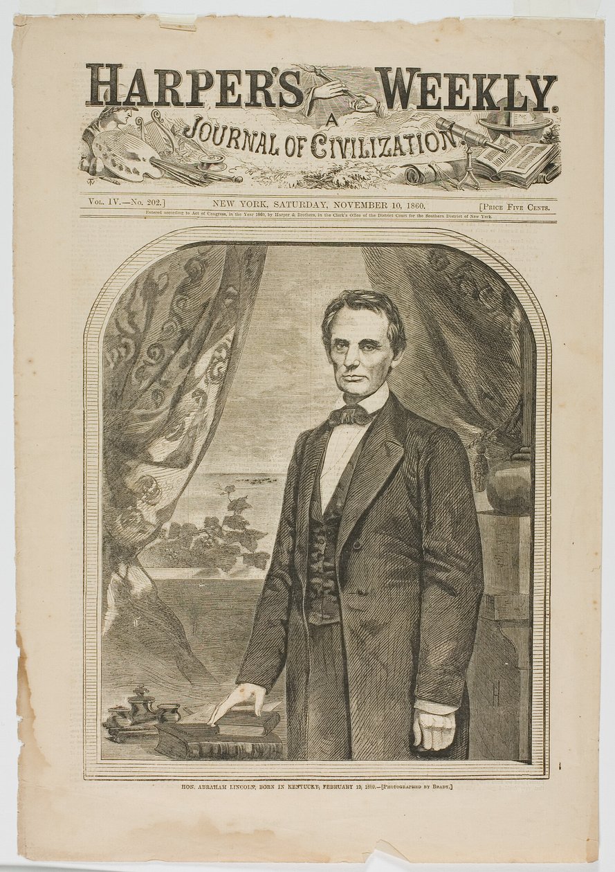 Abraham Lincoln, nascido no Kentucky, a 12 de fevereiro de 1809 de Winslow Homer