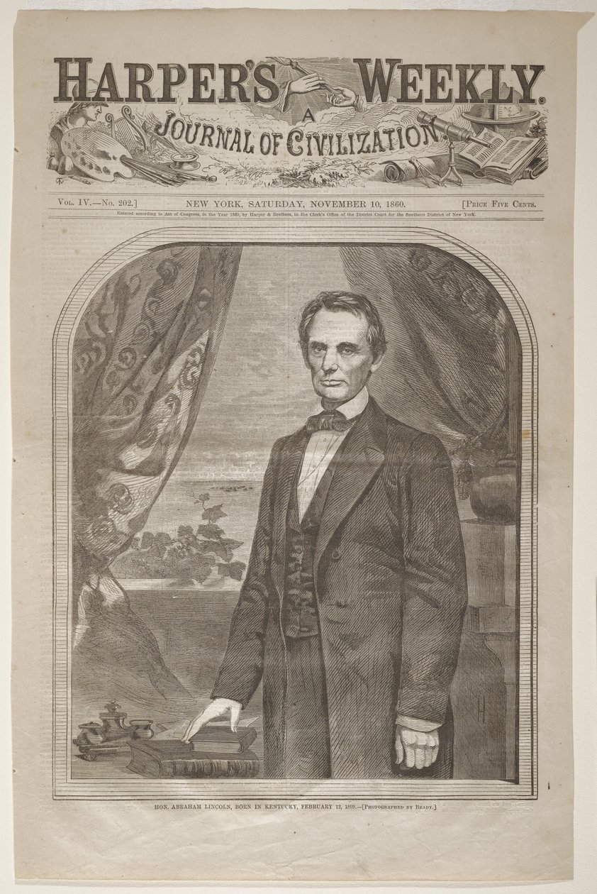 O honorável Abraham Lincoln, nascido no Kentucky, 12 de fevereiro de 1809 de Winslow Homer