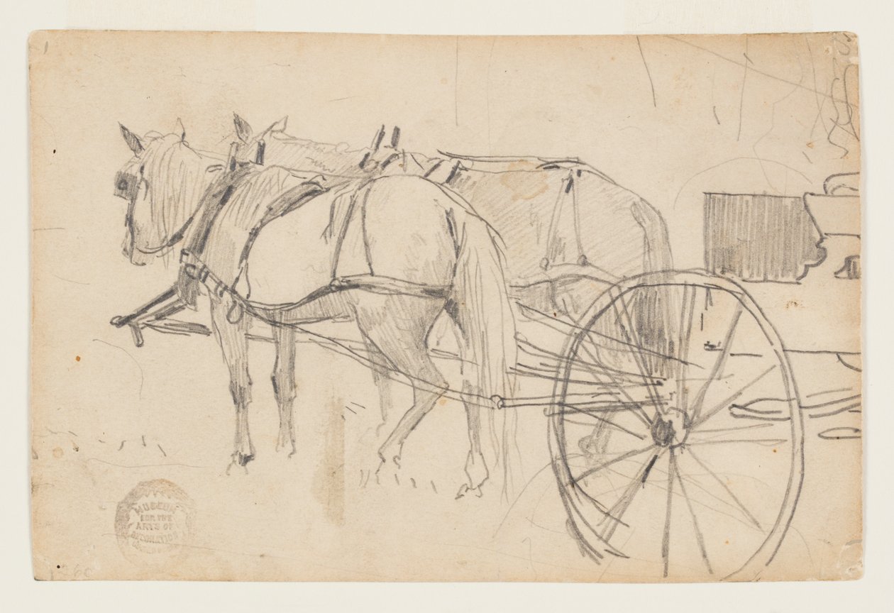 Cavalos e carroça (A Excursão Piquenique) de Winslow Homer