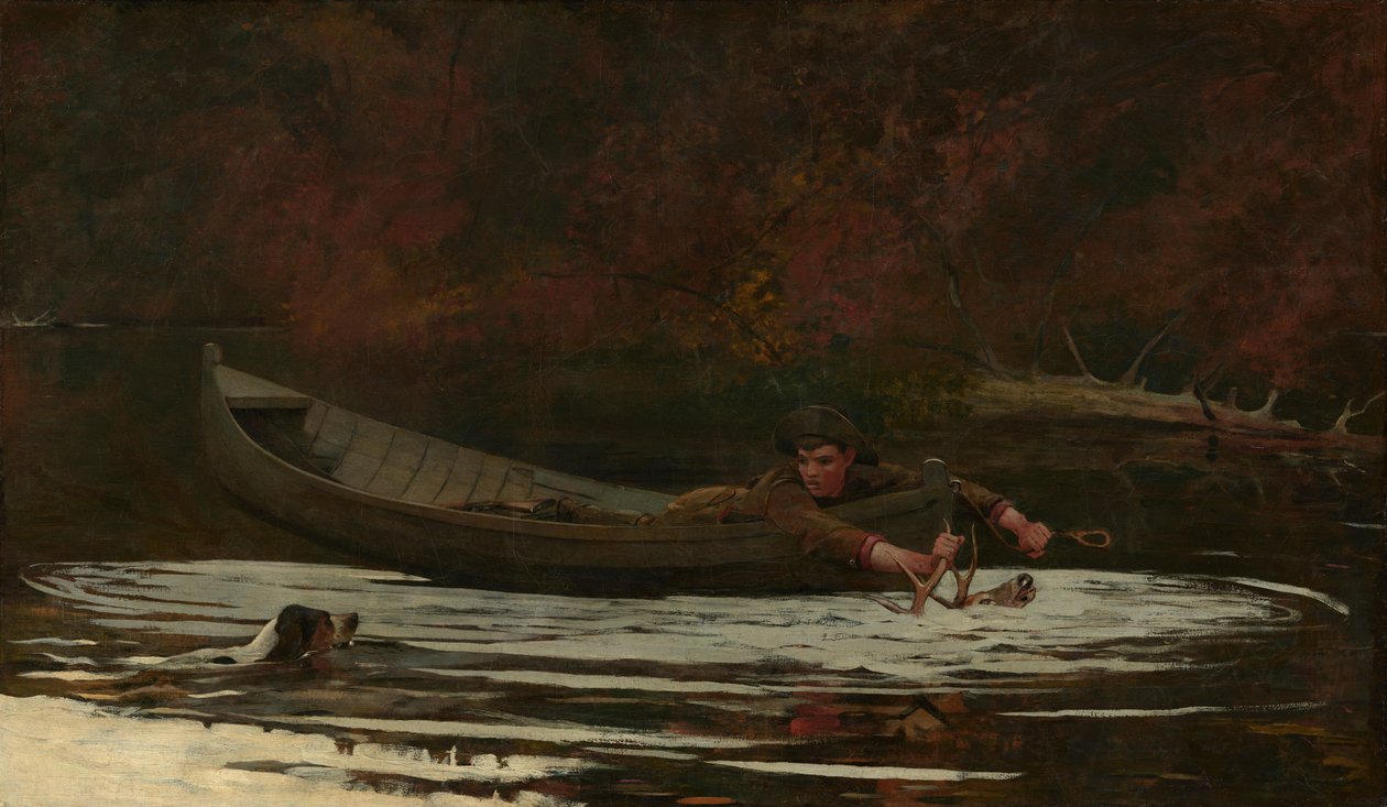 Cão de caça e caçador de Winslow Homer