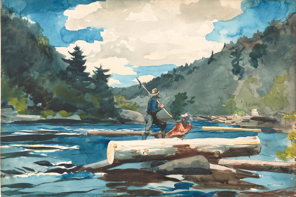 &39;Rio Hudson&39; - registro, 1892 (aquarela sobre grafite em papel aquarela branco wove) de Winslow Homer