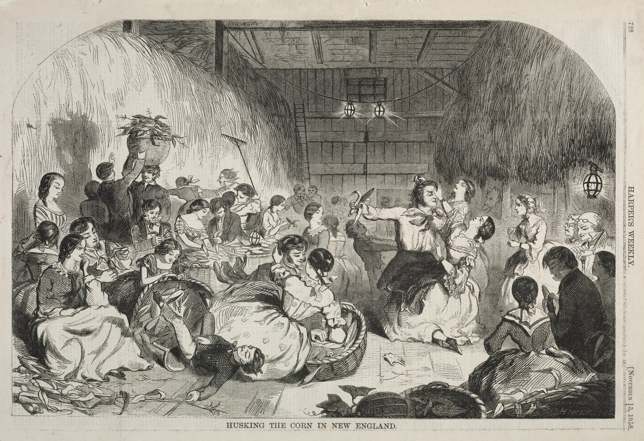 Descascar o milho na Nova Inglaterra de Winslow Homer