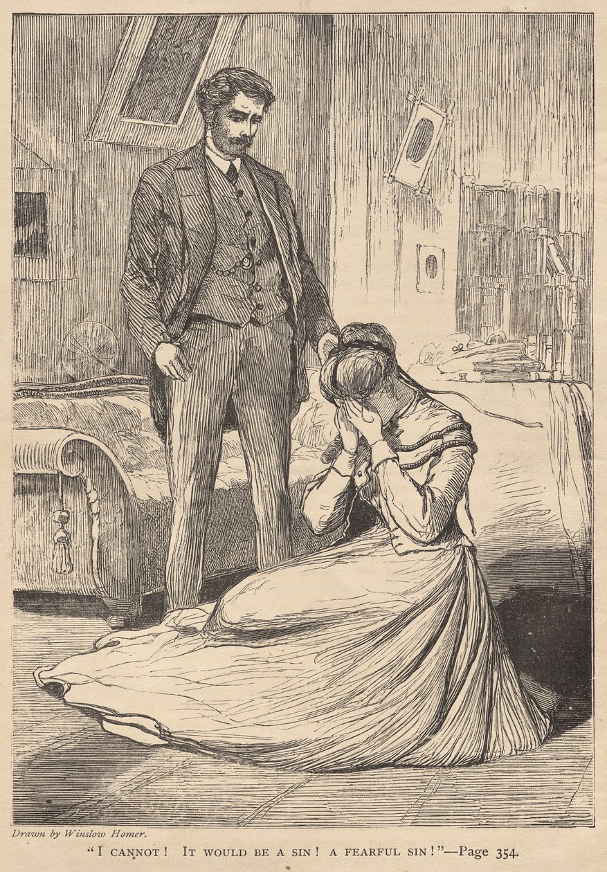 "Não posso!  Seria um pecado!  Um pecado terrível!" de Winslow Homer