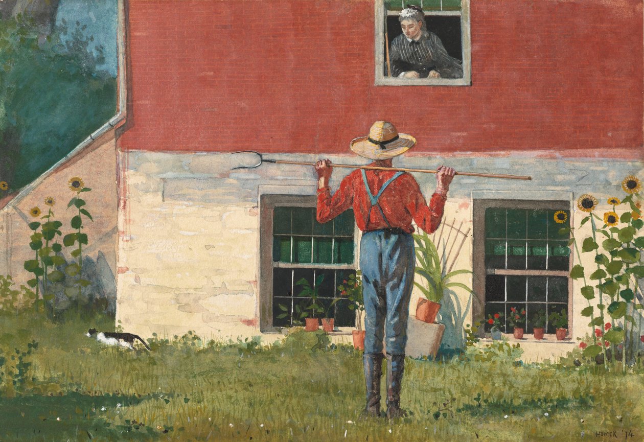 No Garden Rustic Courtship, 1874. de Winslow Homer