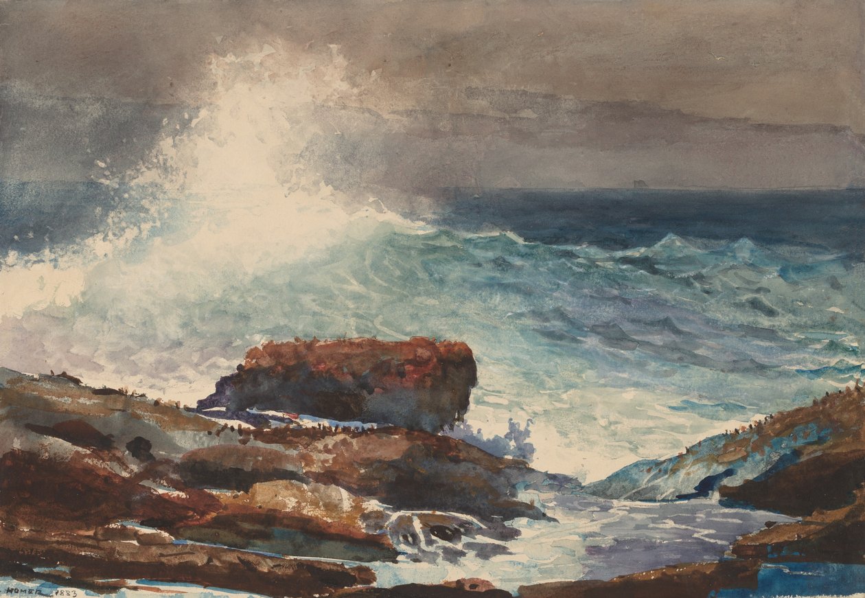 Maré de chegada, Scarboro, Maine, 1883. de Winslow Homer