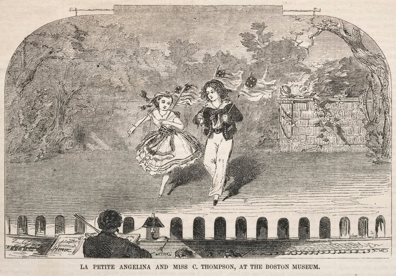 La Petite Angelina e Miss C. Thompson, no Museu de Boston, 1859. de Winslow Homer