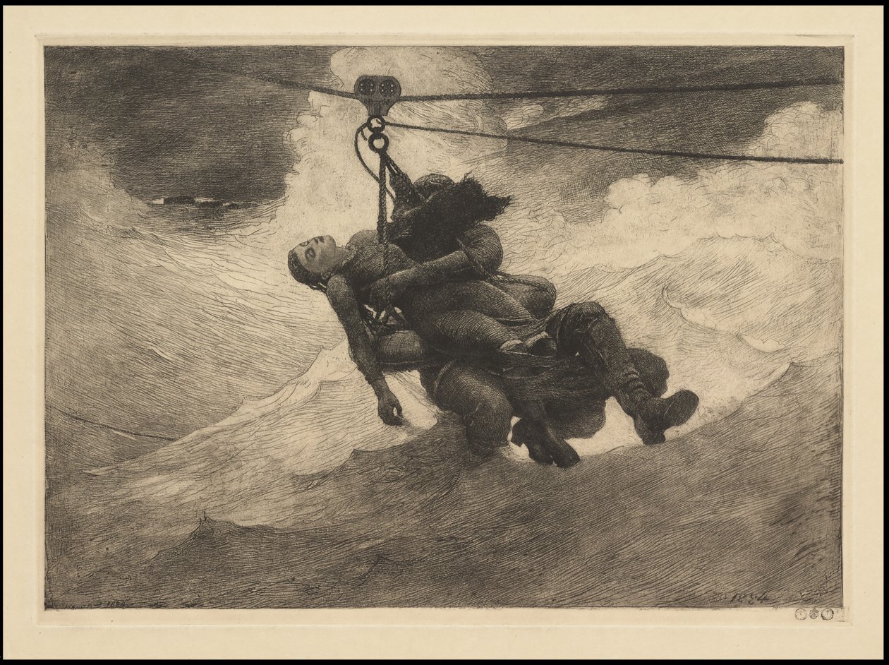 Life Line, 1884, provavelmente impresso c.1940 de Winslow Homer