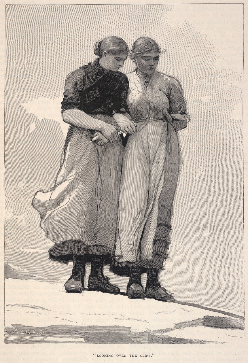 Looking Over The Cliff, da The Century Magazine, novembro de 1883 de Winslow Homer