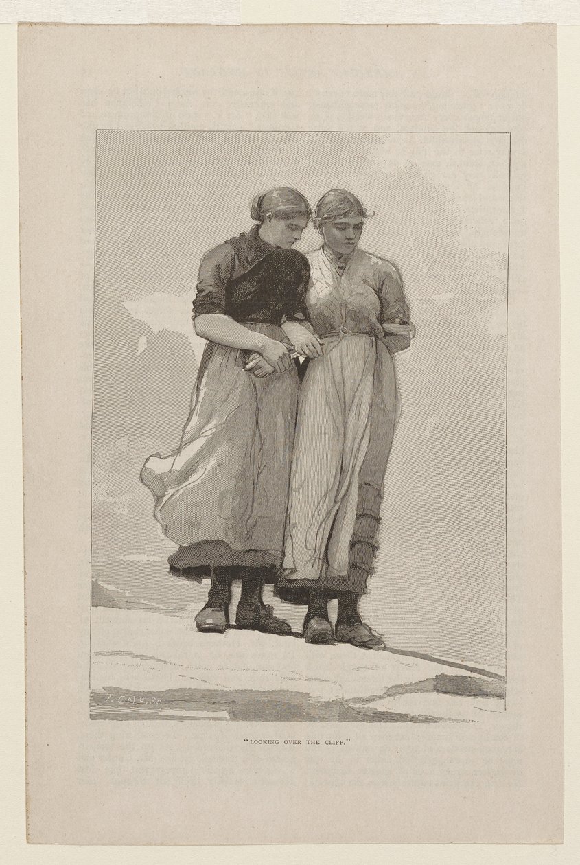 Olhando por cima da falésia de Winslow Homer