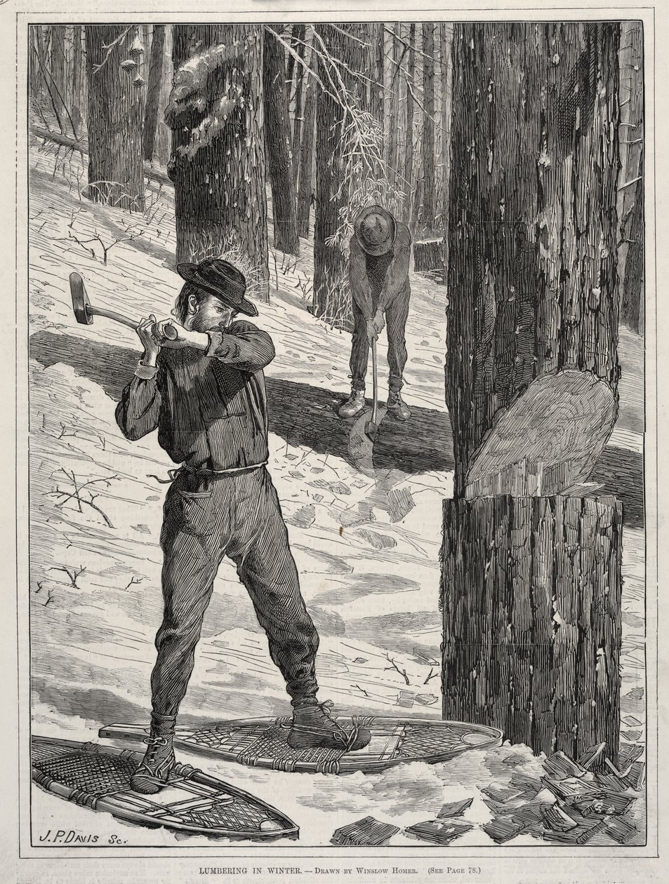 Exploração florestal no inverno de Winslow Homer
