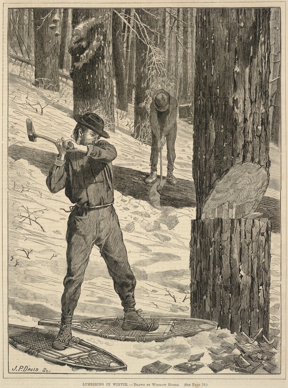Lumbering in Winter, de Every Saturday: A Journal of Choice Reading, 28 de janeiro de 1871 de Winslow Homer