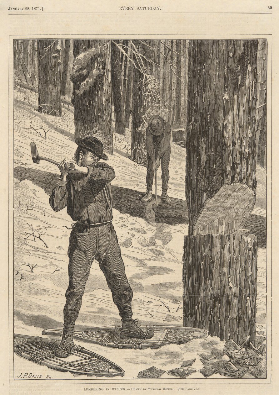 Pesando no inverno, a partir de todos os sábados, 28 de janeiro de 1871 de Winslow Homer