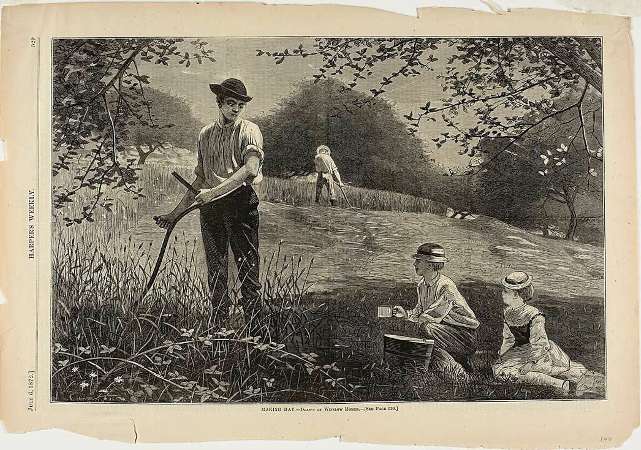 Fazer feno de Winslow Homer