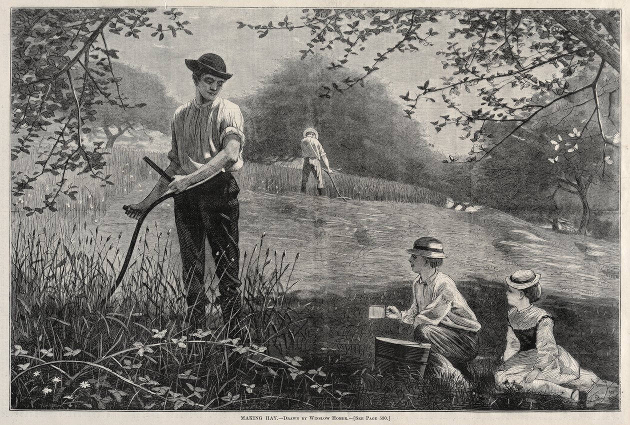 Fazer feno de Winslow Homer