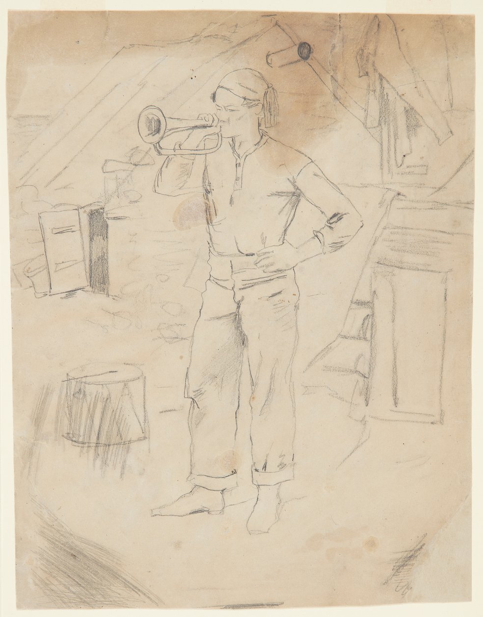 Homem vestindo boné de Zouave de Winslow Homer