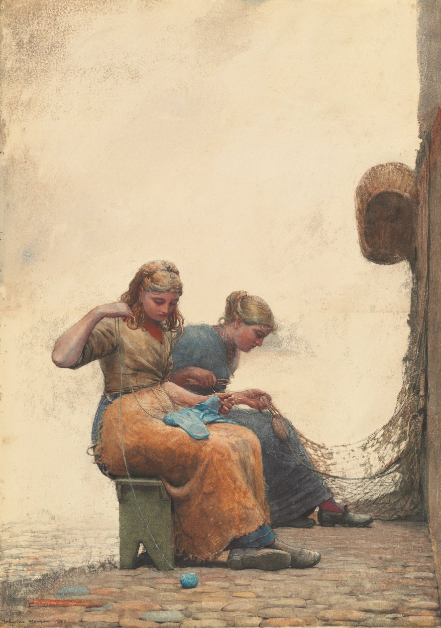 Remendo as Redes, 1882. de Winslow Homer