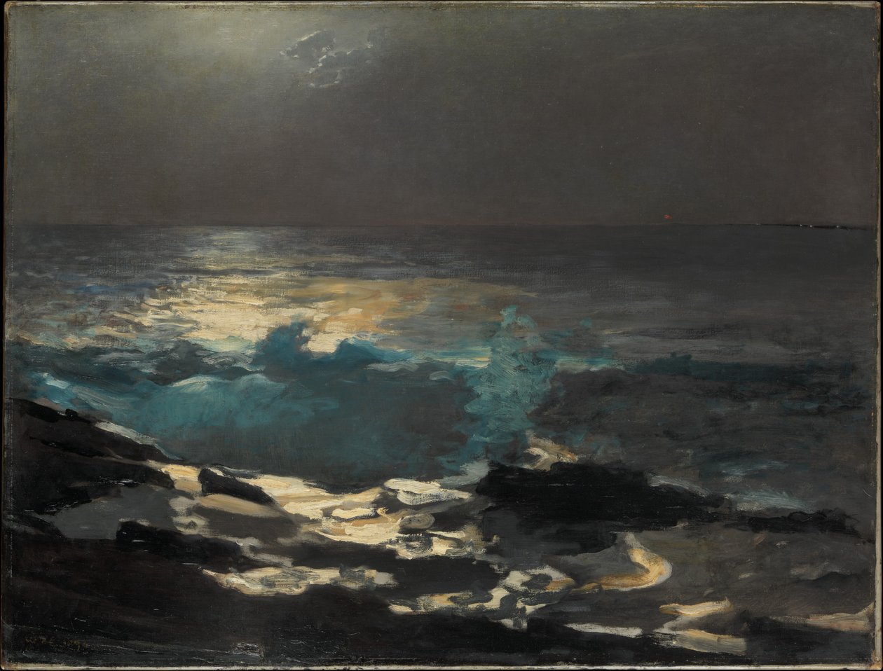 Luz da Lua, Farol de Wood Island de Winslow Homer