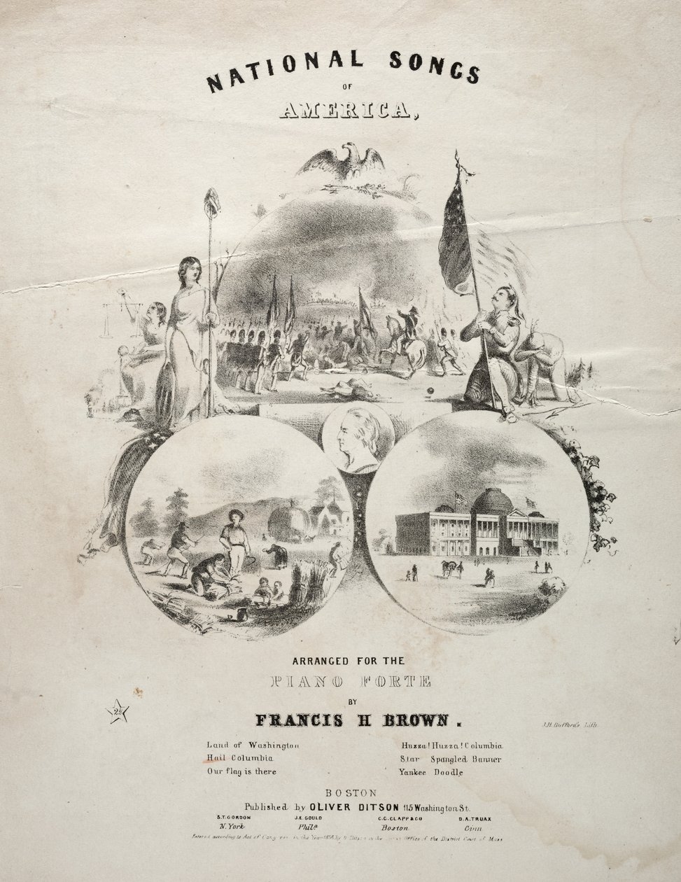 Canções nacionais da América - Capa da partitura de Winslow Homer