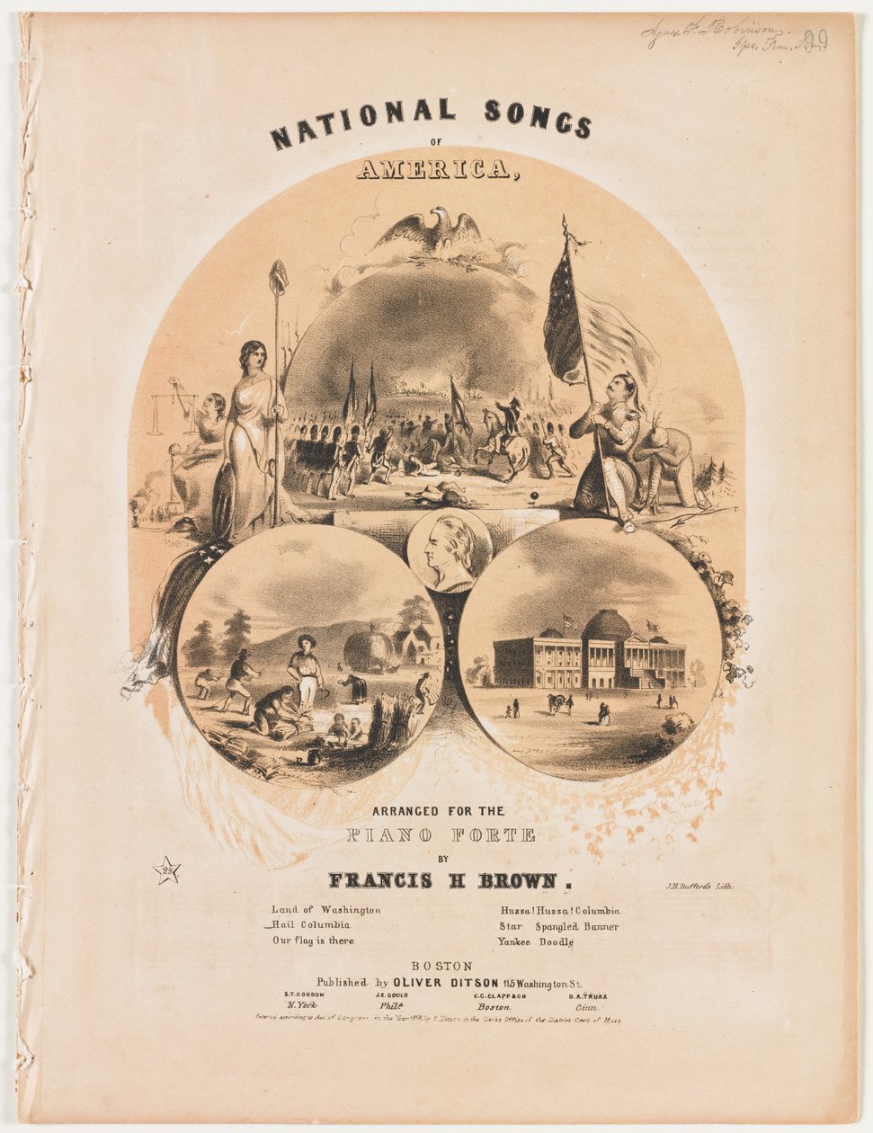 National Songs of America [canção de cinco páginas Folha] de Winslow Homer