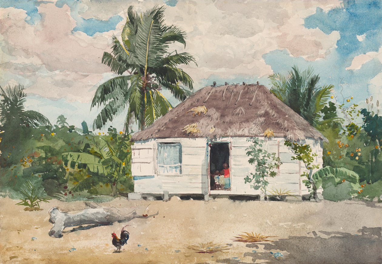 Cabana nativa em Nassau, 1885. de Winslow Homer
