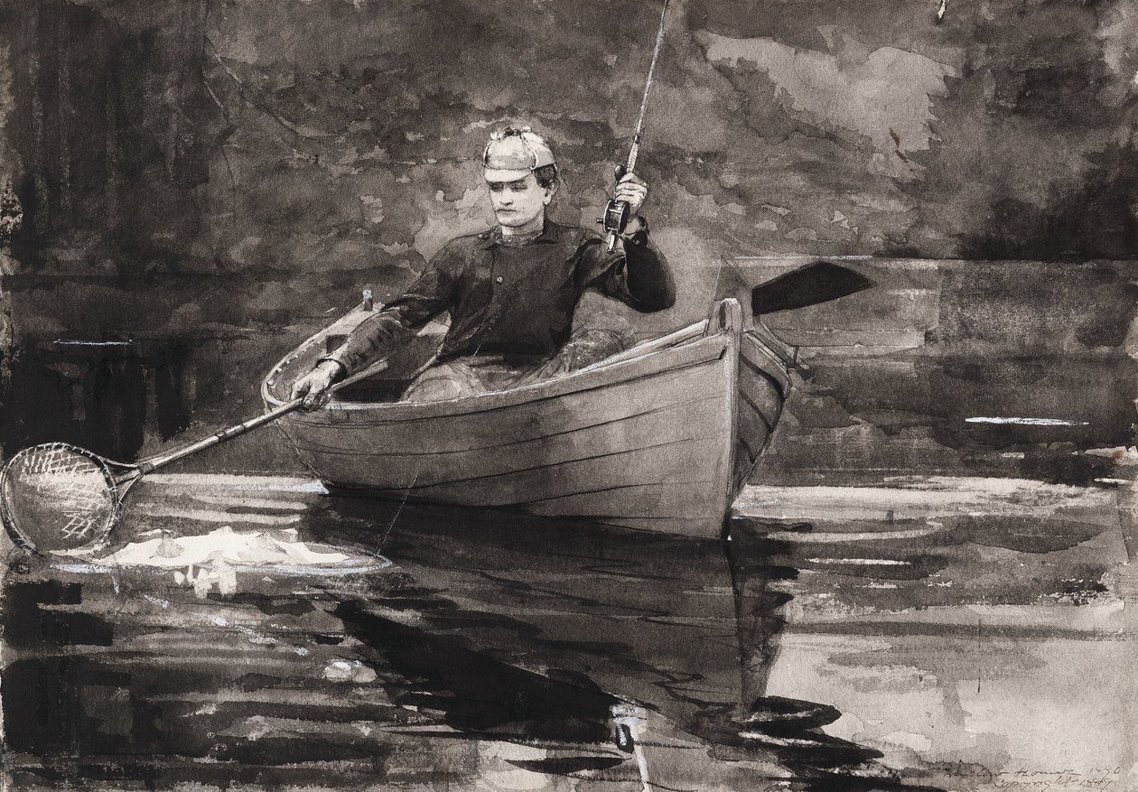 Pôr a rede nos peixes de Winslow Homer