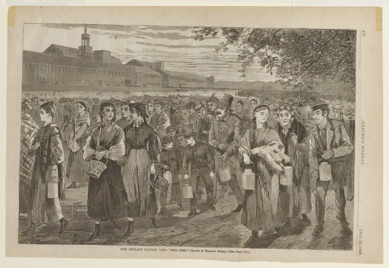 A Vida nas Fábricas da Nova Inglaterra - A Hora do Sino de Winslow Homer