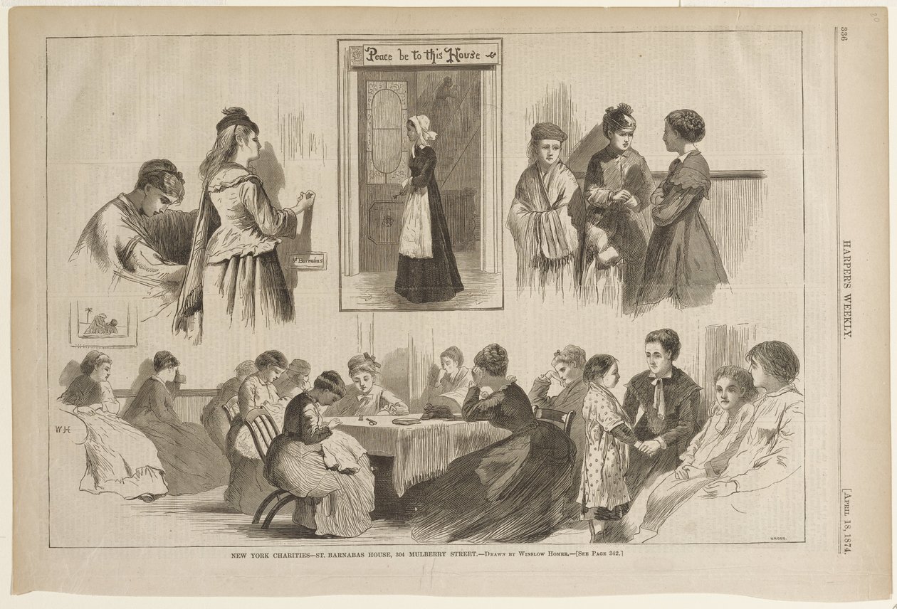 Instituições de beneficência de Nova Iorque - Casa de São Barnabé, 304 Mulberry Street de Winslow Homer